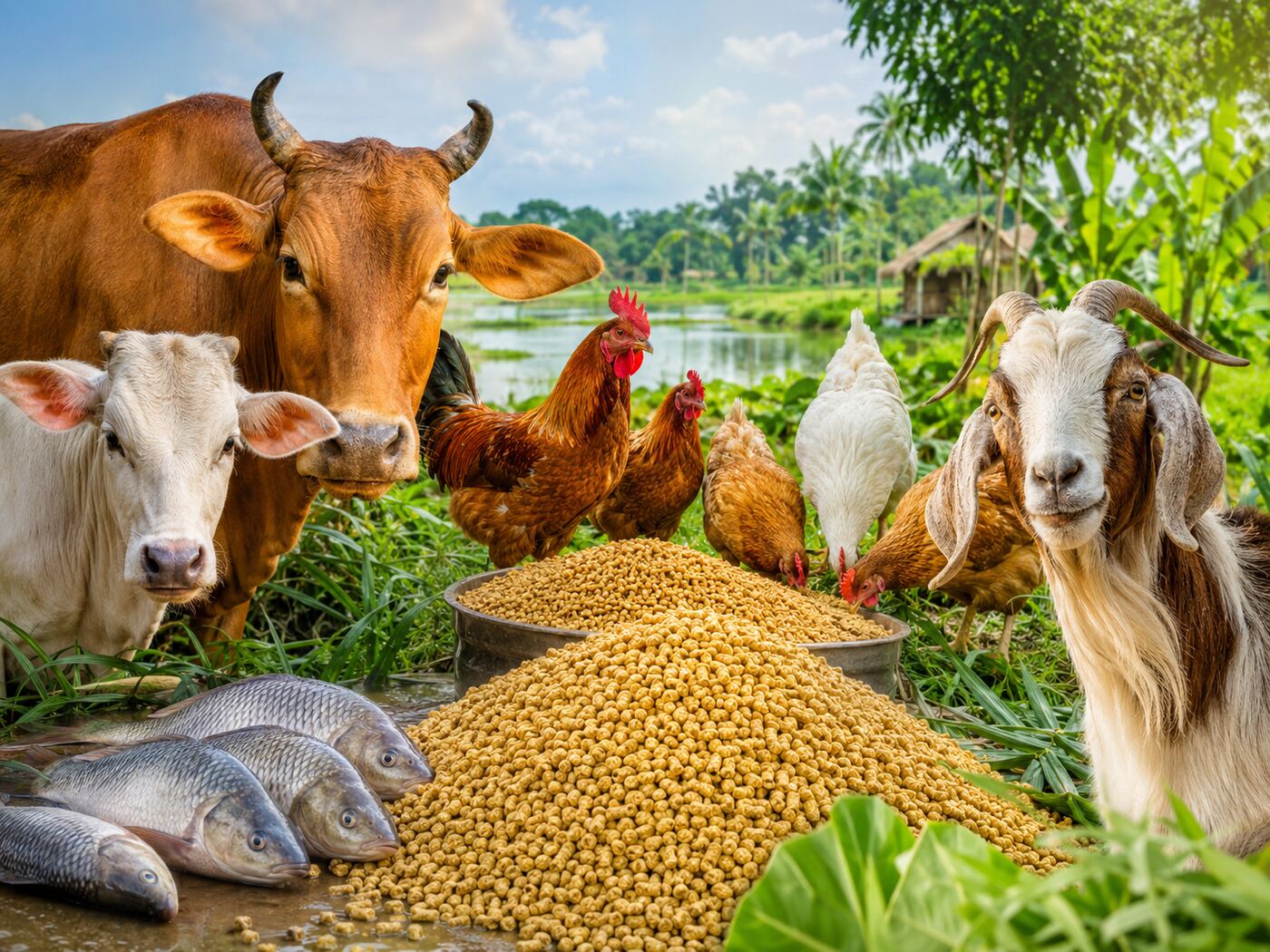 গবাদিপশু, মাছ ও পোল্ট্রির জন্য এ এস আই ফিড
